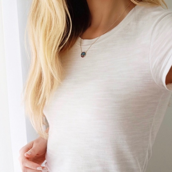 Multicolored Gold Pendant Necklace - Picture 2 of 6